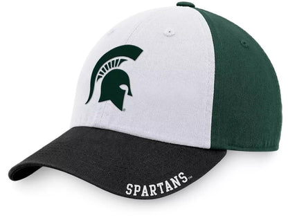 Officially Licensed Michigan State Hat Classic Relaxed Fit Adjustable Spartans Team Logo Embroidered Slouch Cap Multicolor