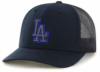 Officially Licensed Los Angeles Baseball Mesh Trucker Hat Classic Team Logo Adjustable Structured Black Cap