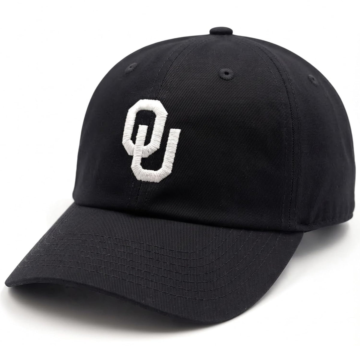 Oklahoma Sooners Relaxed Fit Black Hat Striking White 'OU' Logo Unisex Cap
