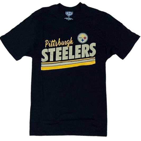 PITTSBURGH STEELERS MEN'S SHIRT JET BLACK AUTHENTIC NFL FOOTBALL TEAM LOGO NEW