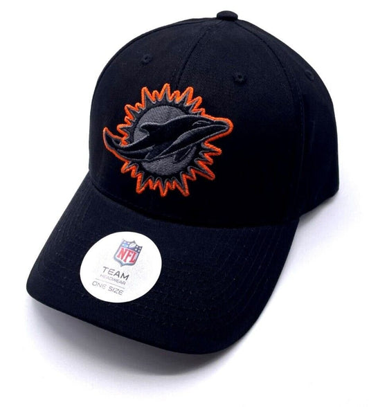 MIAMI DOLPHINS HAT MVP BLACK NFL FOOTBALL AUTHENTIC TEAM LOGO ADJUSTABLE CAP NEW