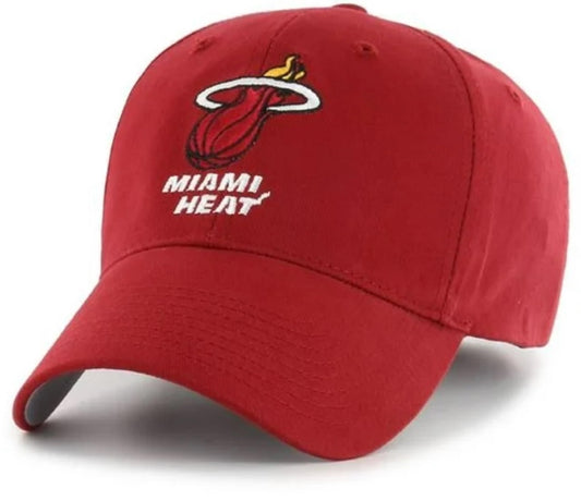 Officially Licensed Miami Basketball MVP Red Hat Classic Heat Team Embroidered Logo Solid Cap