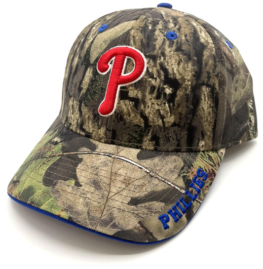 Officially Licensed Philadelphia Baseball Camo Hat Classic Home Team Logo Adjustable Embroidered Structured Cap Multicolor