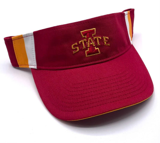 Iowa State Cyclones Visor Hat Stripe Maroon NCAA College Football Team University Golf Sun Cap New