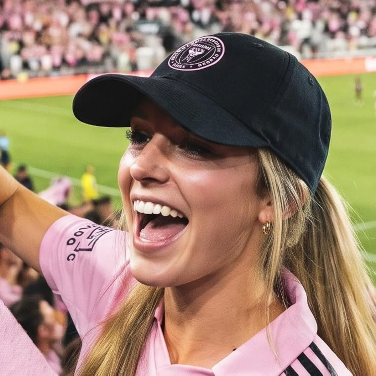 Inter Miami CF Black MVP Hat with Classic Pink Embroidered Team Logo