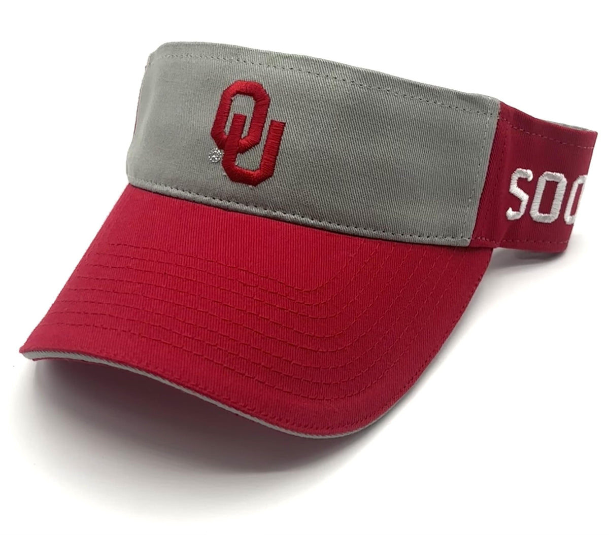 Officially Licensed Oklahoma University Visor Hat Adjustable Team Logo Classic Cap (Crimson)
