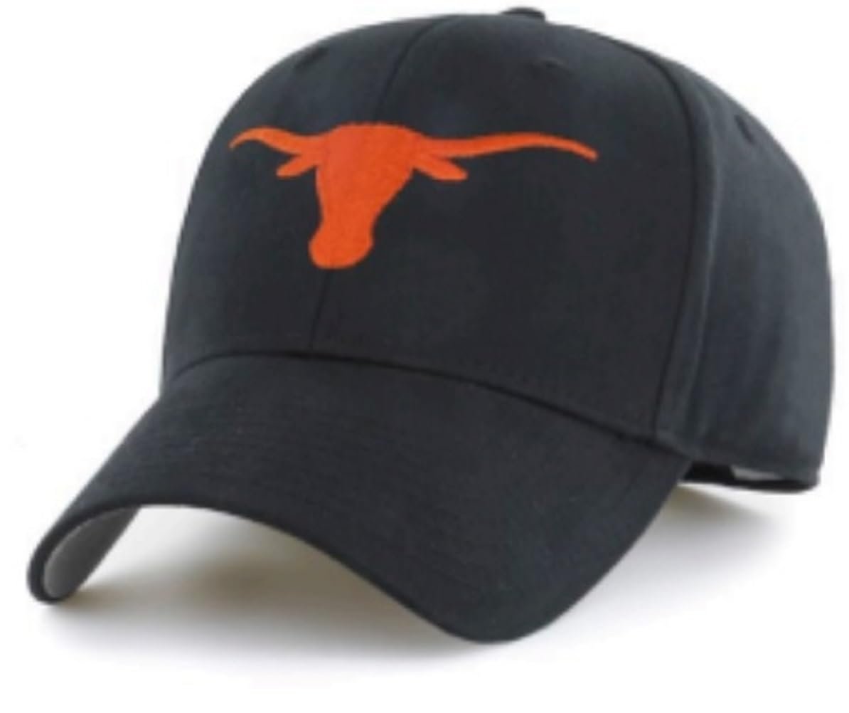 Officially Licensed Texas University Black Clean Up Hat Classic Relaxed Fit Embroidered Team Logo Adjustable Cap