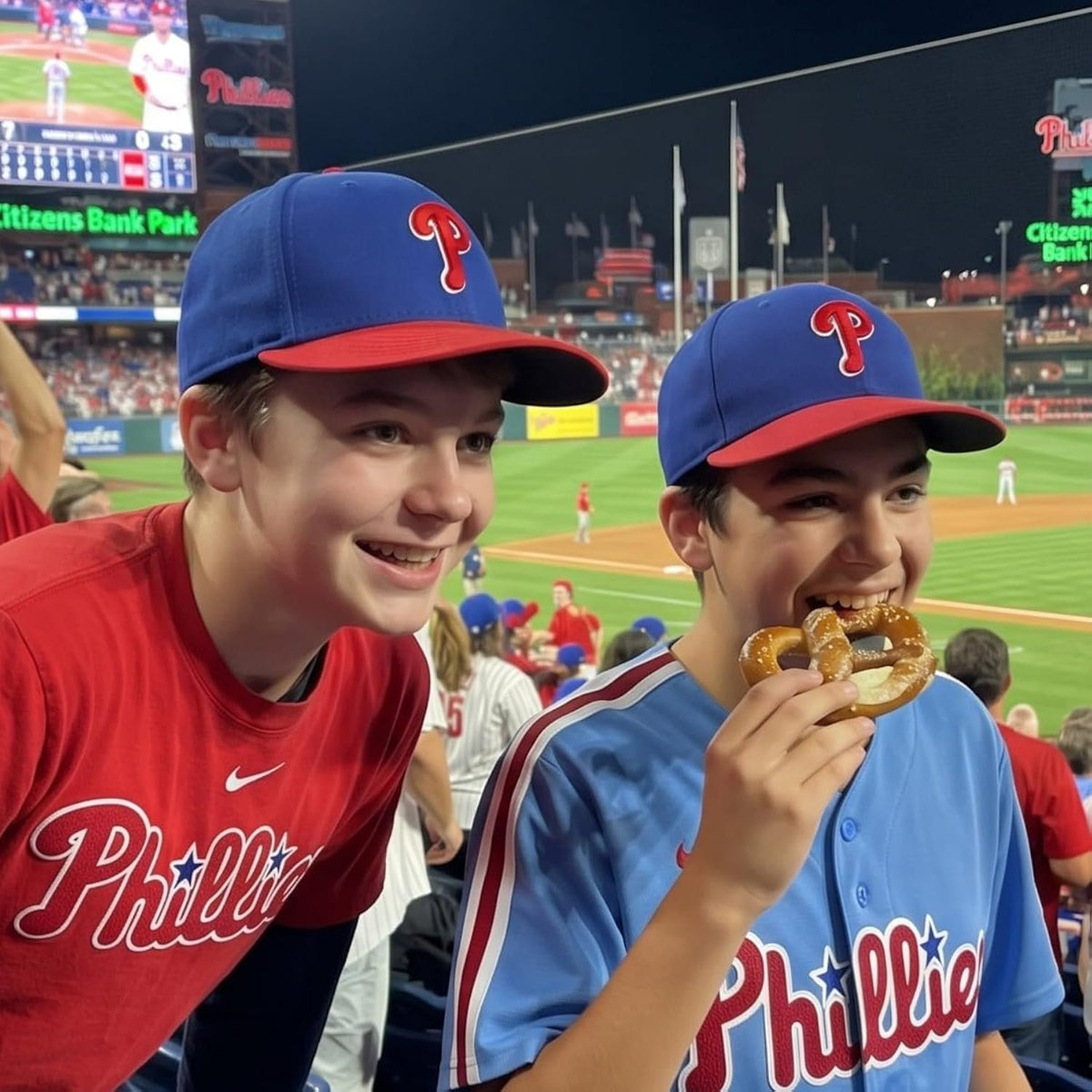 Philadelphia Phillies Youth Two-Tone MVP Hat with Red 'P Logo Cap, Unisex