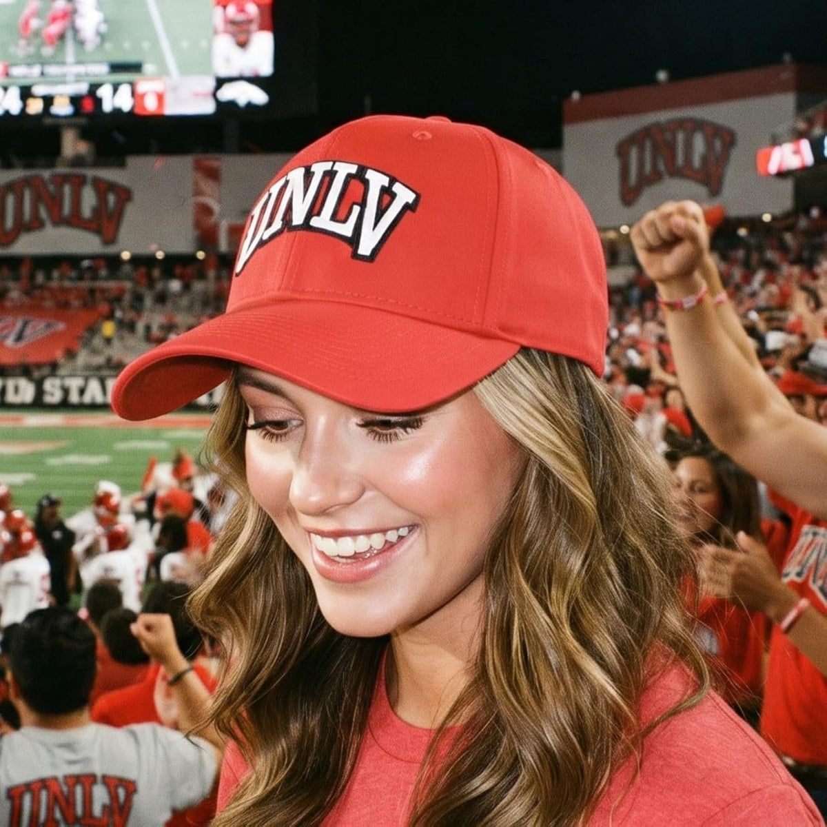 University Nevada Las Vegas Red MVP Hat Adjustable UNLV Rebels Embroidered Logo Structured Cap