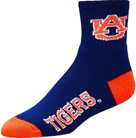 For Bare Feet Originals: Auburn Tigers University Large Crew Socks Adult NCAA College Football Team New