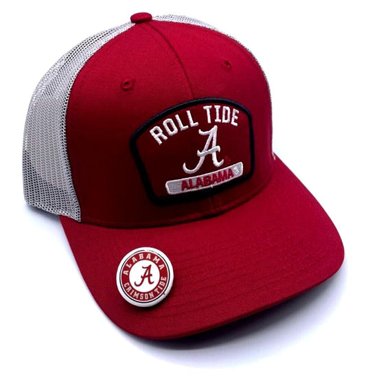 Alabama University Mesh Trucker Crimson Hat Classic Adjustable Team Logo Snapback Cap (Crimson)