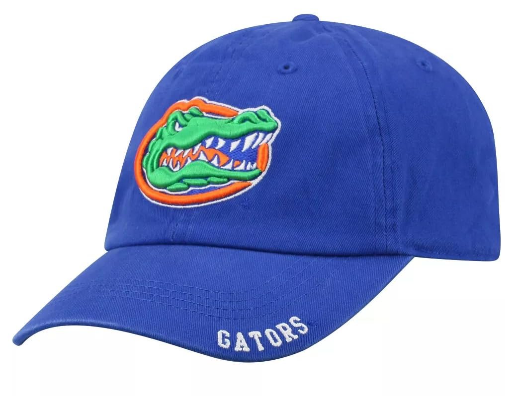 University Florida Classic Edition Hat Adjustable Gators Team Logo Relaxed Fit Embroidered Cap (Blue)