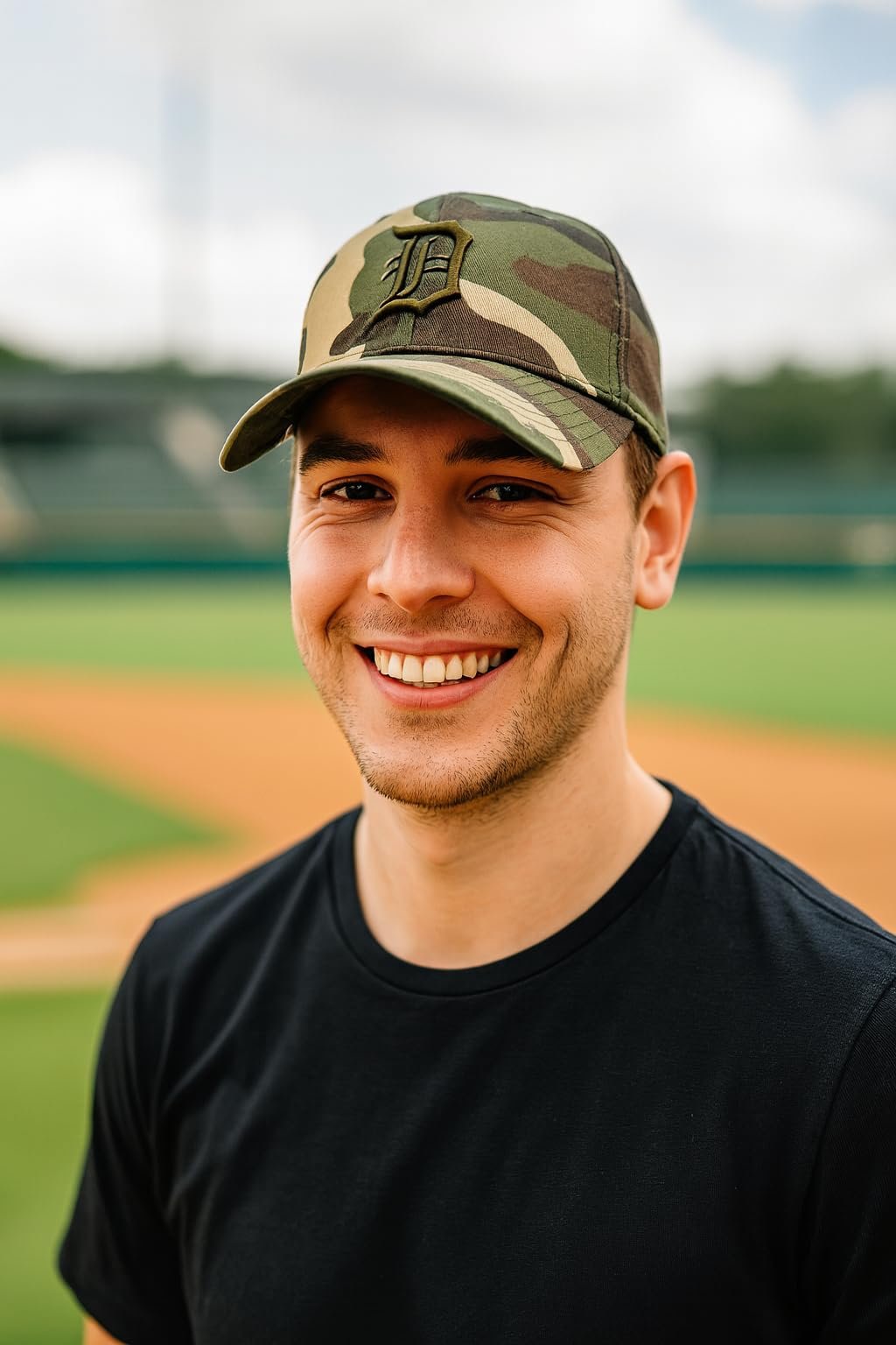 Officially Licensed Detroit Tigers Baseball Camouflage Hat Classic Orange Team Logo Adjustable MVP Structured Embroidered Cap