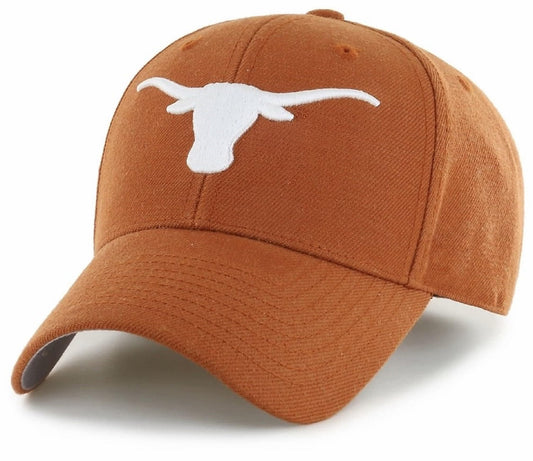 Officially Licensed Texas University Orange MVP Hat Classic Team Logo Adjustable Structured Embroidered Solid Cap