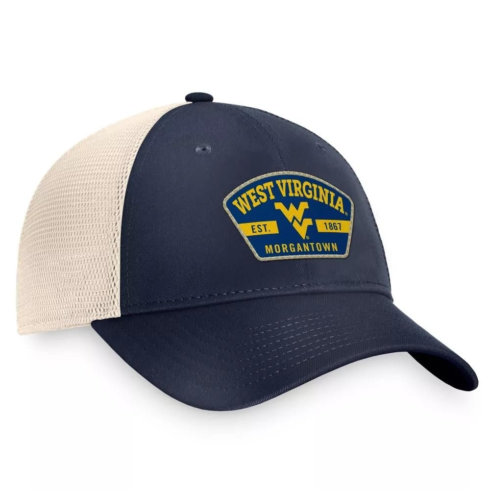 Officially Licensed West Virginia Hat Classic Relaxed Fit Adjustable Mesh Trucker University Team Logo Slouch Cap