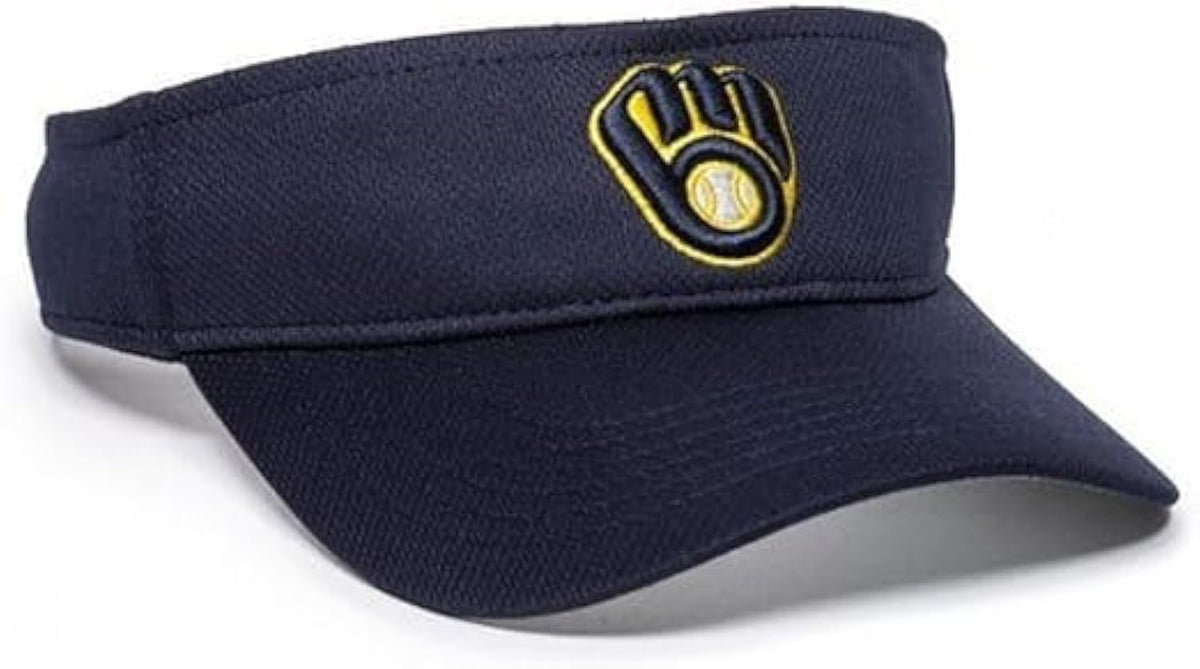 Milwaukee Brewers Navy Blue Visor with Embroidered Logo, Unisex Cap