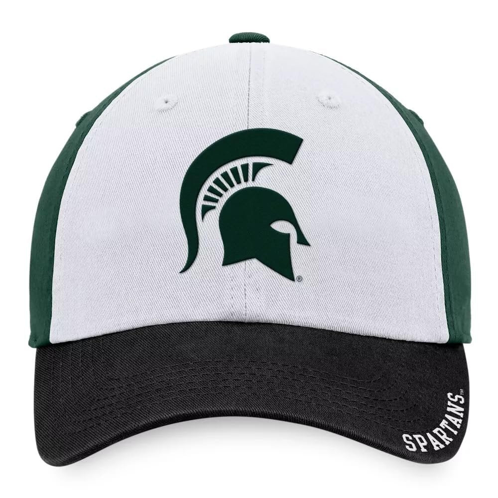 Officially Licensed Michigan State Hat Classic Relaxed Fit Adjustable Spartans Team Logo Embroidered Slouch Cap Multicolor