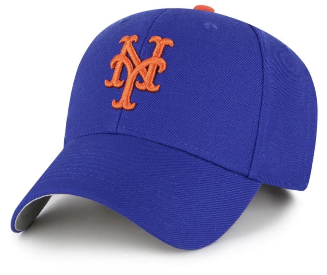 Officially Licensed NY Mets Baseball MVP Blue Hat Adjustable Embroidered Classic Team Logo Structured Cap