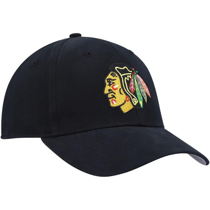 Officially Licensed Chicago Hockey Hat Classic Edition MVP Adjustable Team Logo Cap (Black)