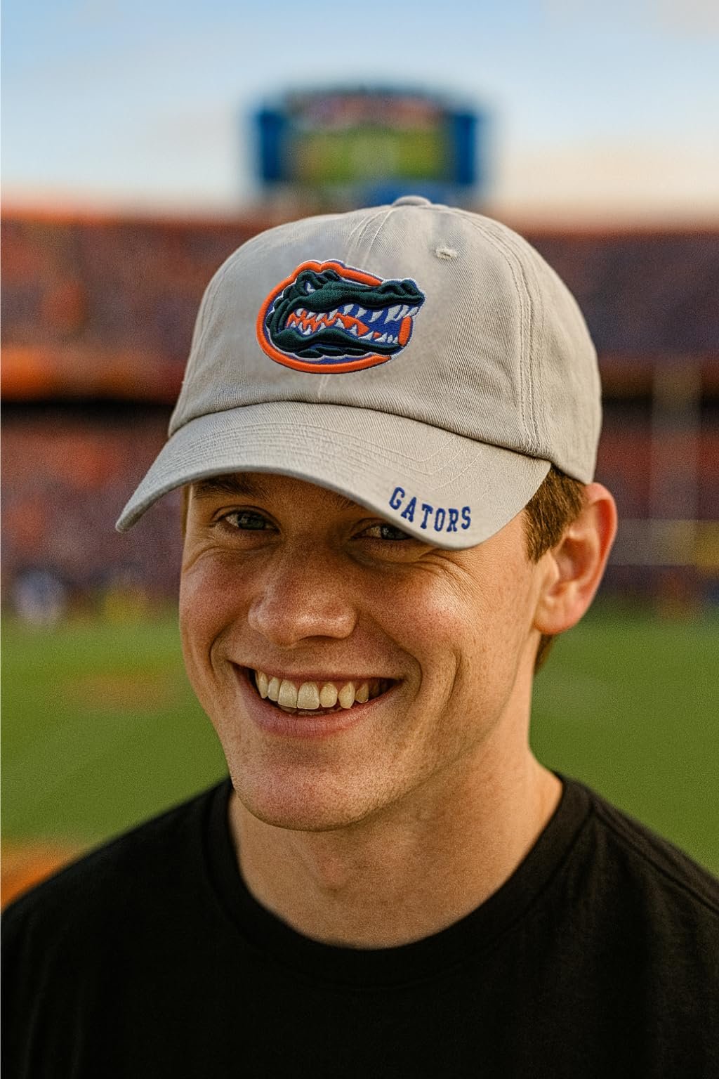 Officially Licensed University Florida Hat Classic Relaxed Fit Gators Team Logo Adjustable Embroidered Baseball Sports Gray Ball Cap