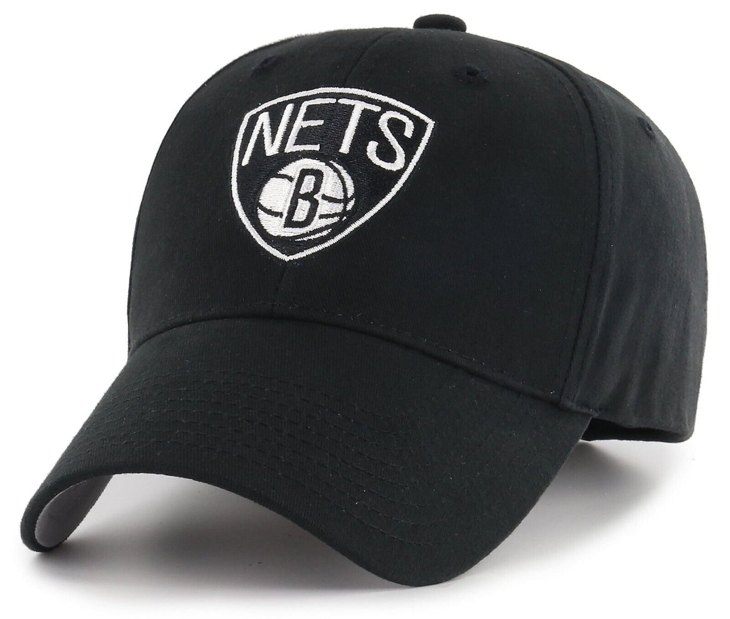 Brooklyn Nets Hat Solid Black MVP Structured Style NBA Basketball Team Logo Cap New