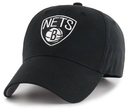 Brooklyn Nets Hat Solid Black MVP Structured Style NBA Basketball Team Logo Cap New