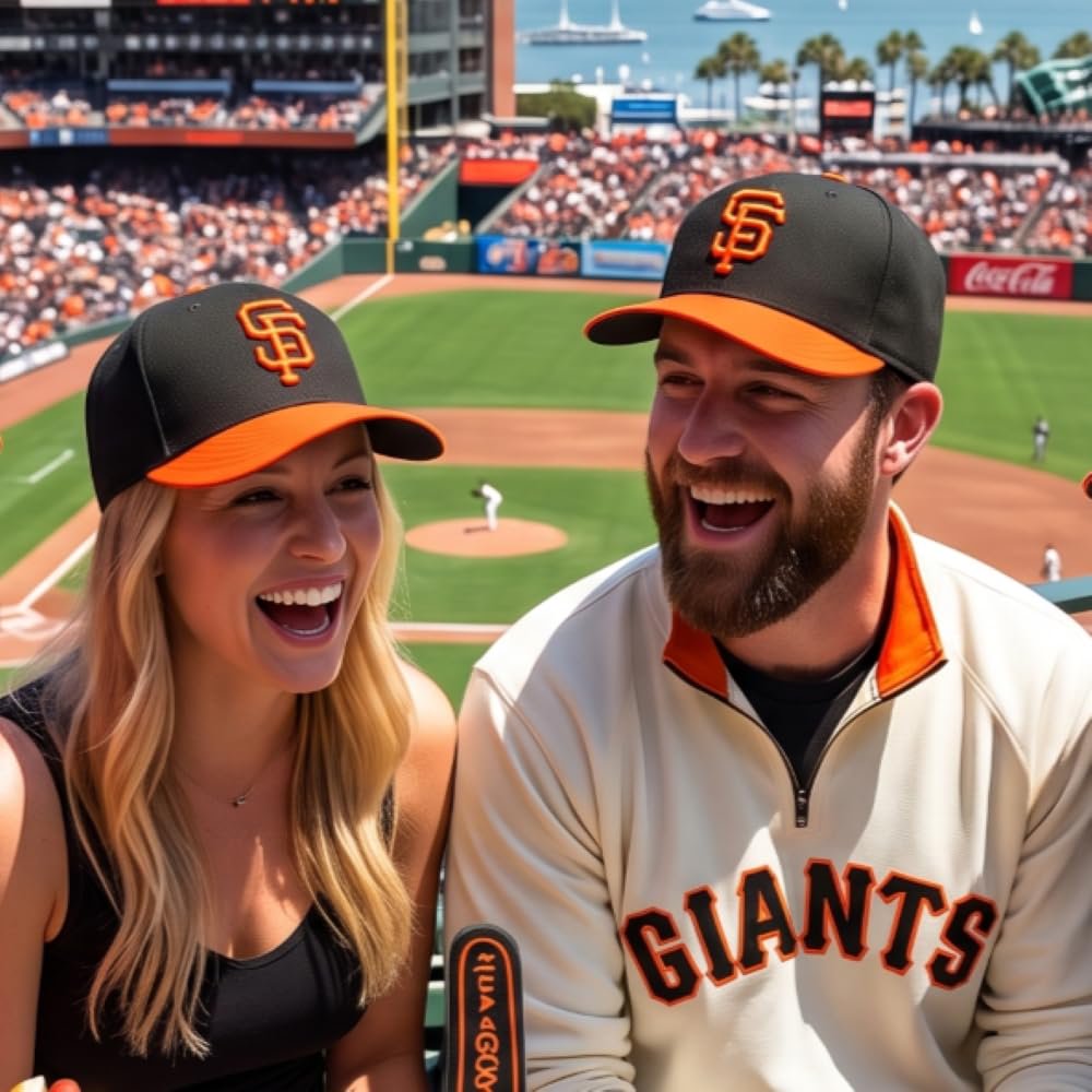 Officially Licensed San Francisco Giants Two-Tone Black/Orange MVP Hat Classic Orange SF Embroidery Adjustable Structured Cap
