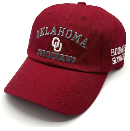 Officially Licensed Oklahoma University Classic Edition Clean Up Hat Relaxed Fit Adjustable Team Logo Crimson Cap