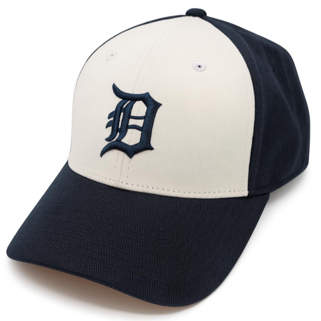 Officially Licensed Detroit Tigers Youth Boys Girls Baseball Hat Classic Two-Tone Navy Blue/White MVP Adjustable Embroidered Primary Home Team Kids Ball Cap