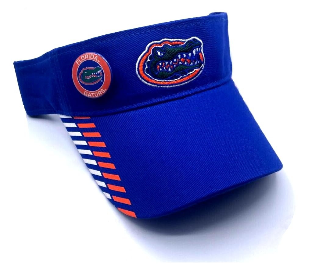 University Florida Hat Classic Gators Team Logo Adjustable Visor Cap (Blue)