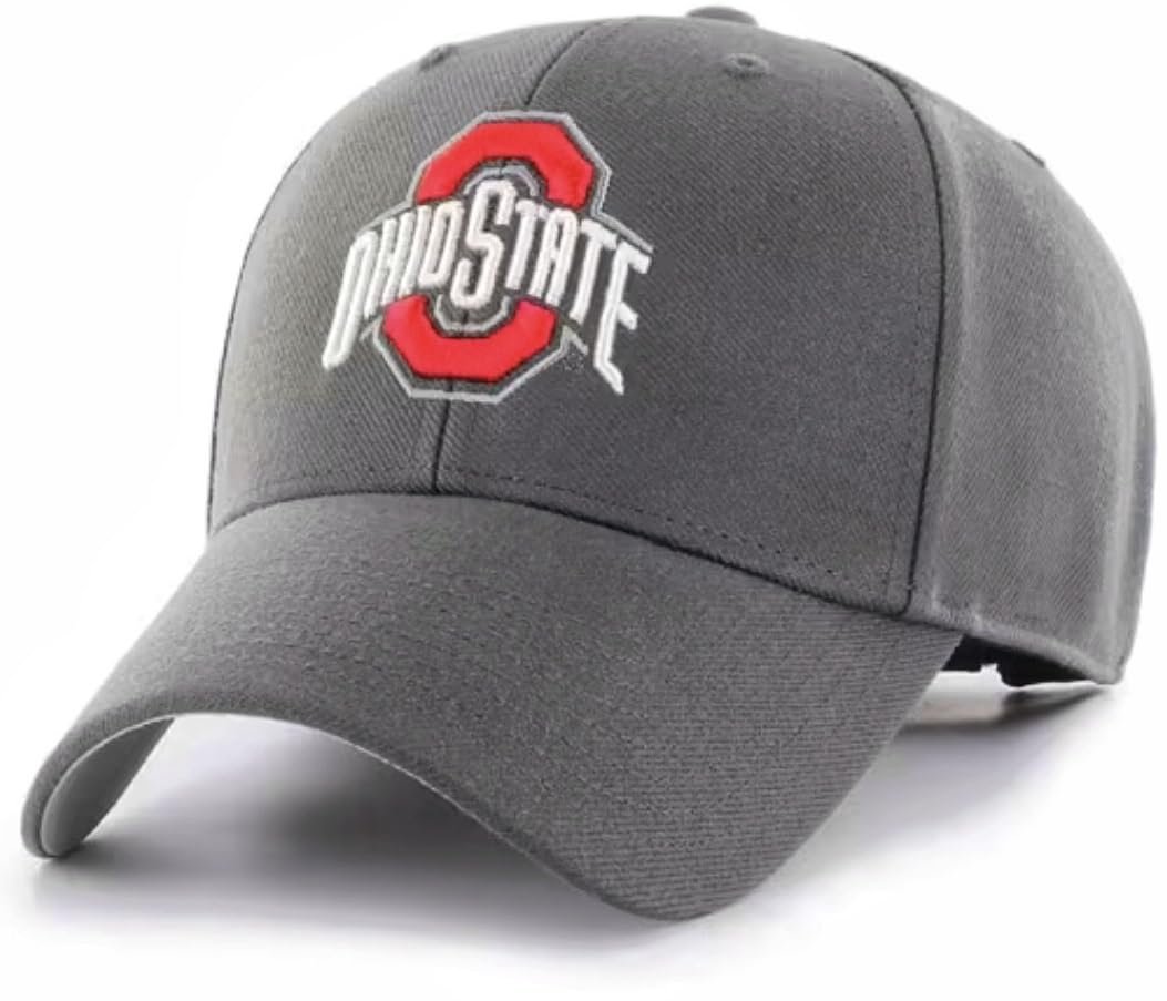 Officially Licensed Ohio State Charcoal MVP Hat Classic Team Logo Adjustable Structured Embroidered Cap