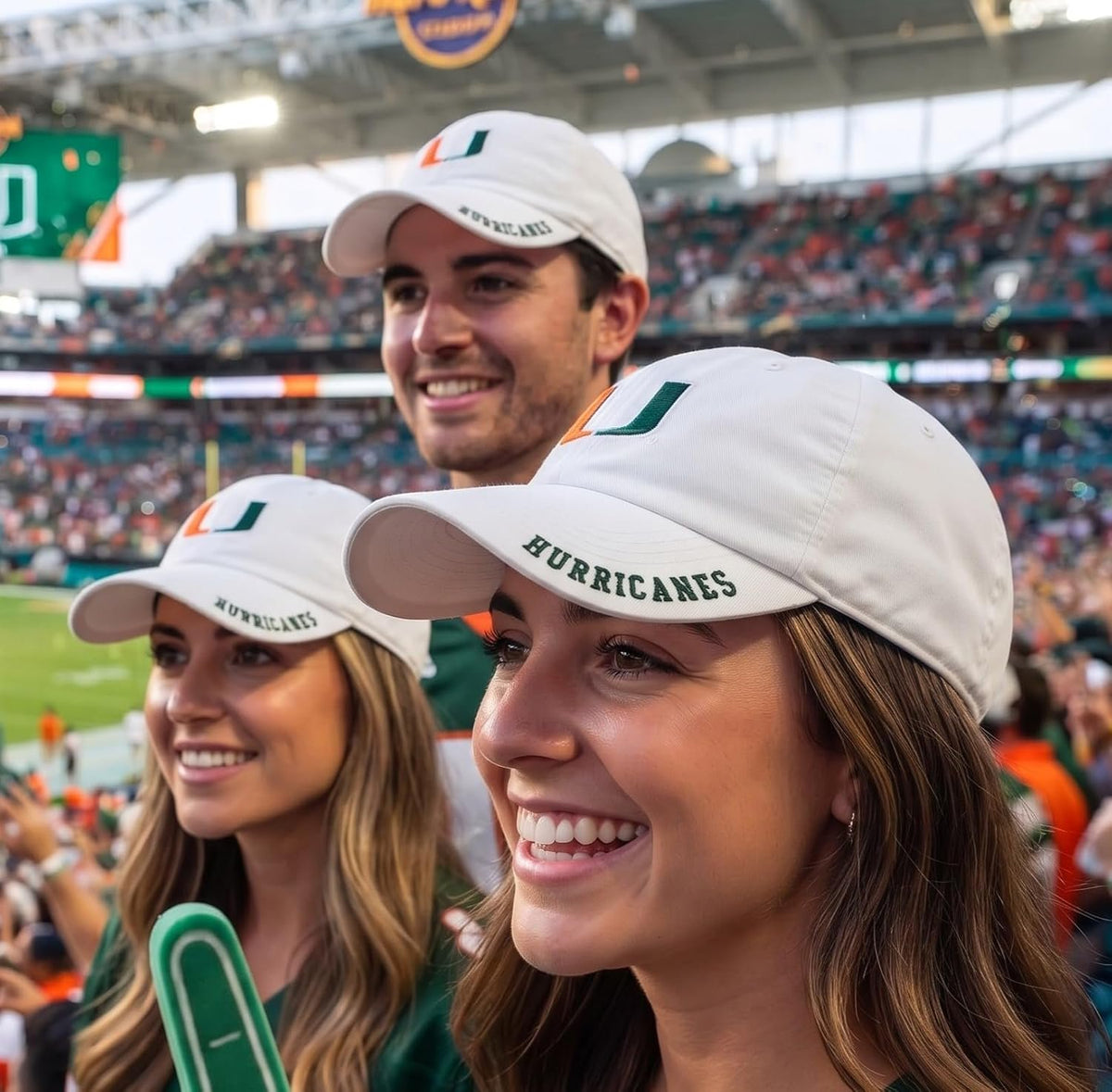 University of Miami Hurricanes White Relaxed Fit Unisex Hat Embroidered 'U'