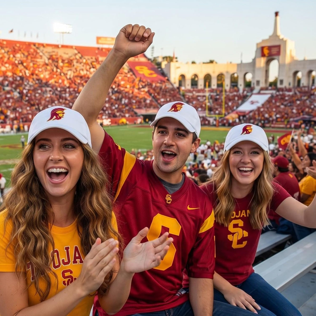 USC Trojans White MVP Hat Striking Red Logo Unisex Cap for Adults