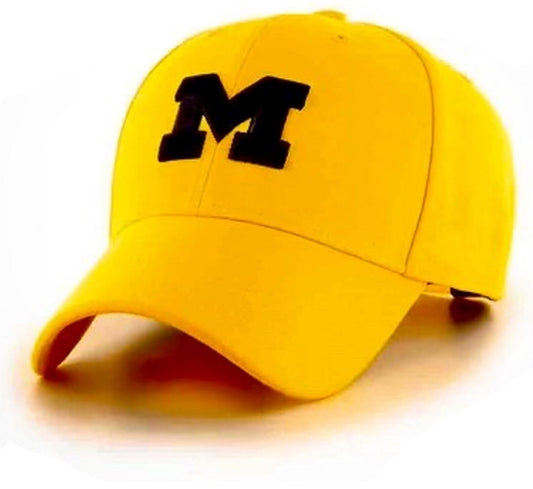 Officially Licensed Michigan University Yellow/Blue MVP Hat Classic Team Logo Adjustable Structured Cap