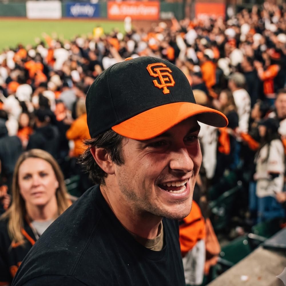 Officially Licensed San Francisco Giants Two-Tone Black/Orange MVP Hat Classic Orange SF Embroidery Adjustable Structured Cap