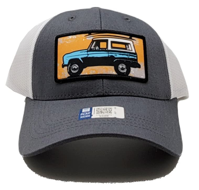 Checkered Flag Bronco New Ford Classic Gray White Mesh Snapback Era Hat Cap