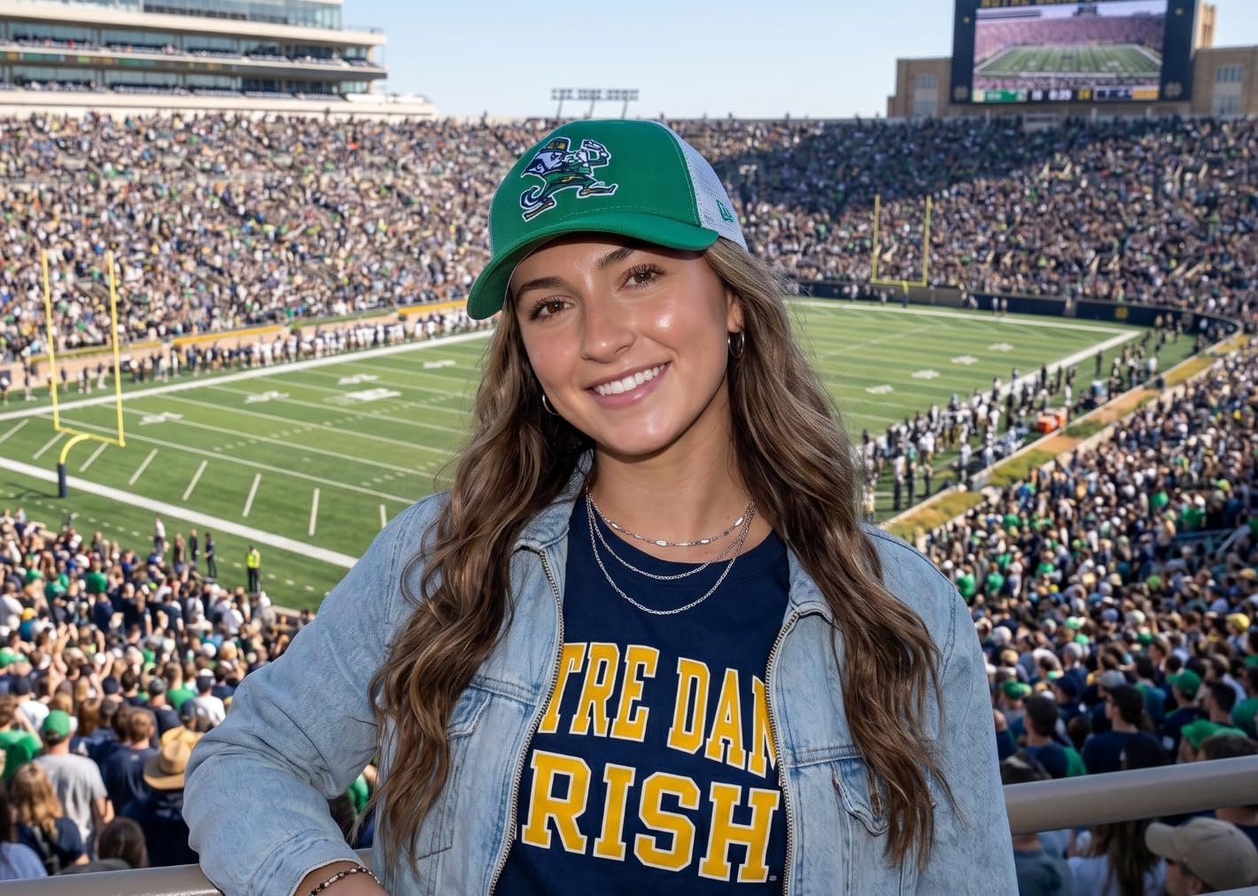 Officially Licensed Notre Dame Fighting Irish Classic Green/White Mesh Trucker Adjustable Hat