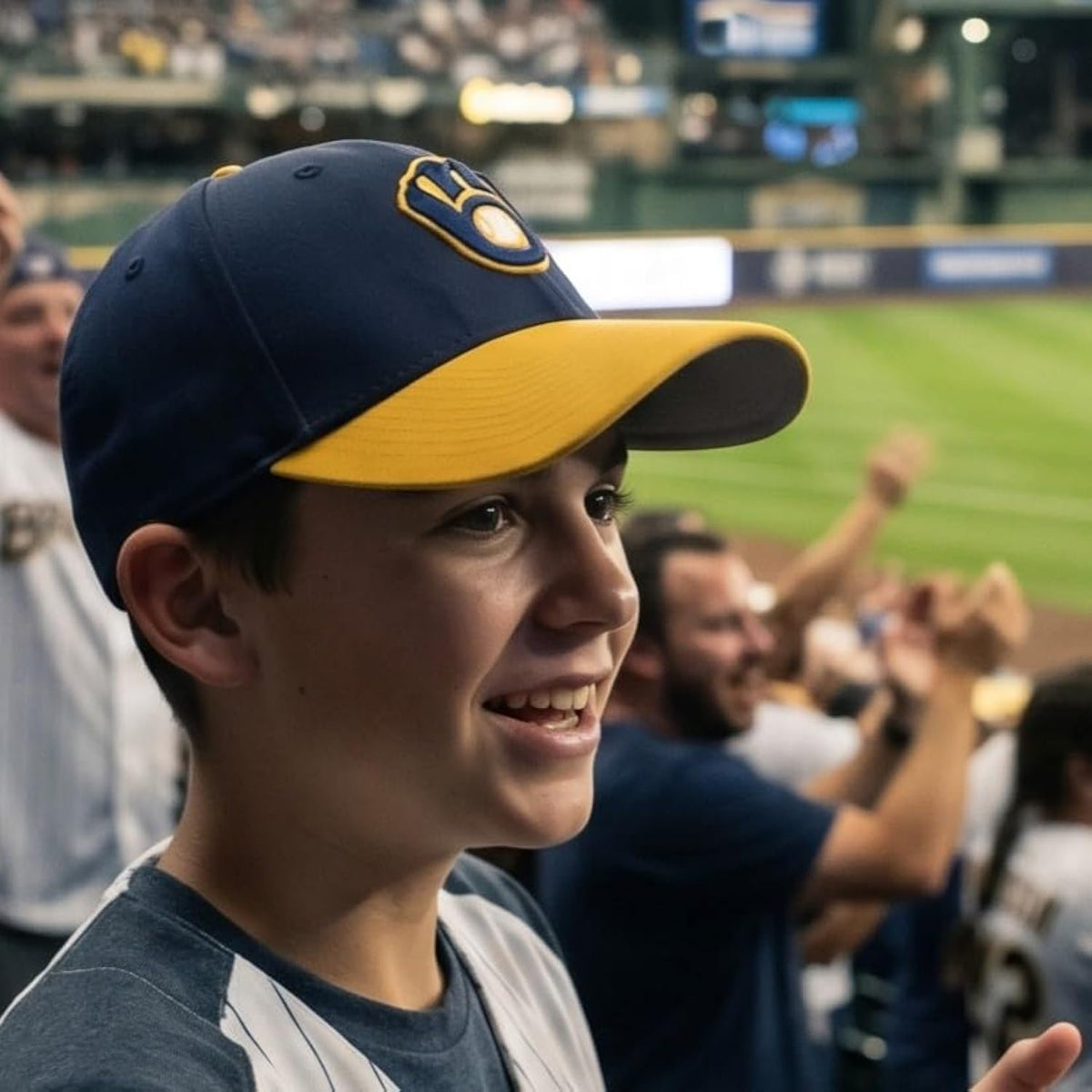 Milwaukee Brewers Two Tone MVP Hat Baseball Cap Navy Gold for Boys & Girls