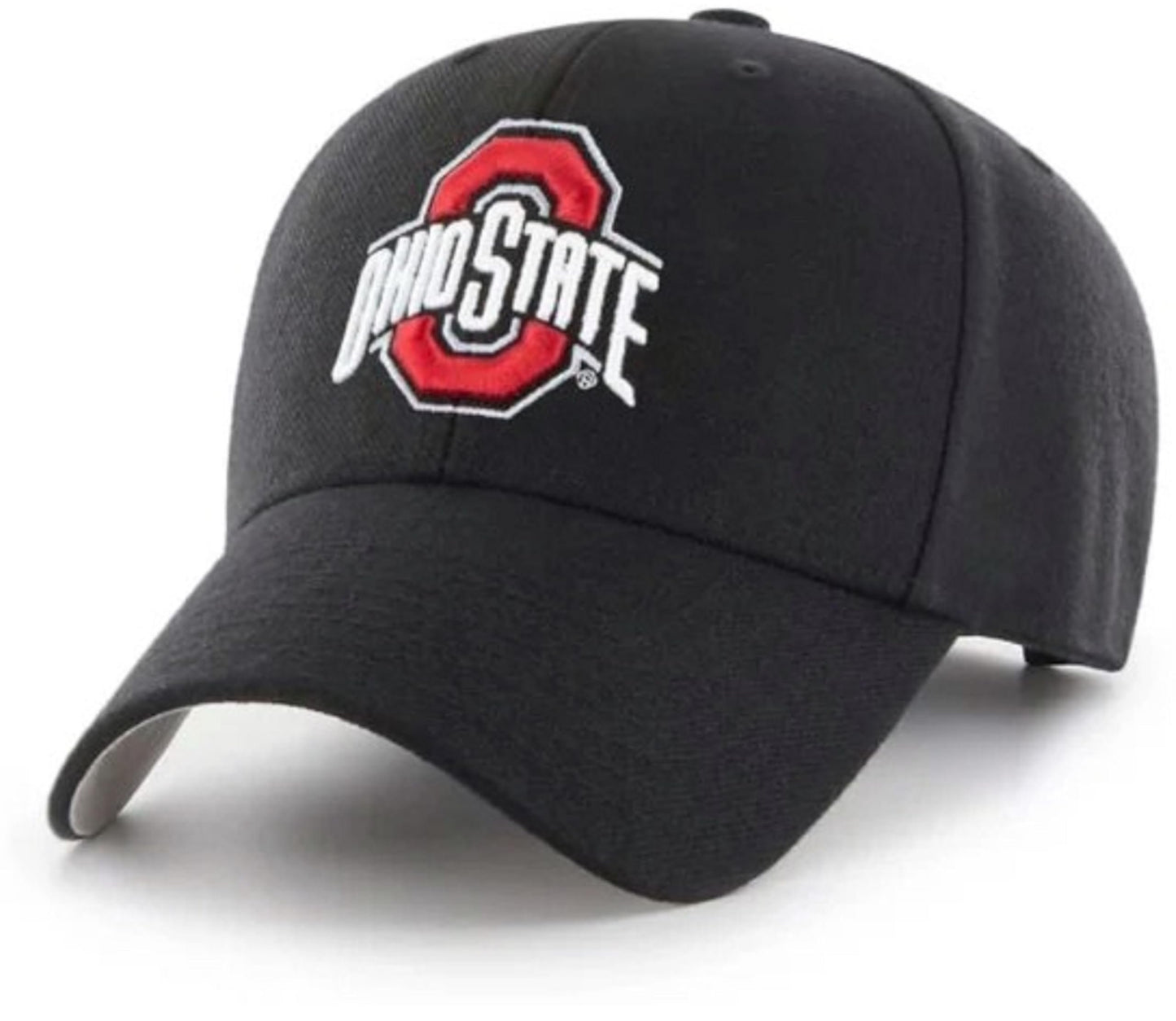 Officially Licensed Ohio State Black MVP Hat Classic Primary Team Logo Adjustable Embroidered Structured Cap (Multicolor)