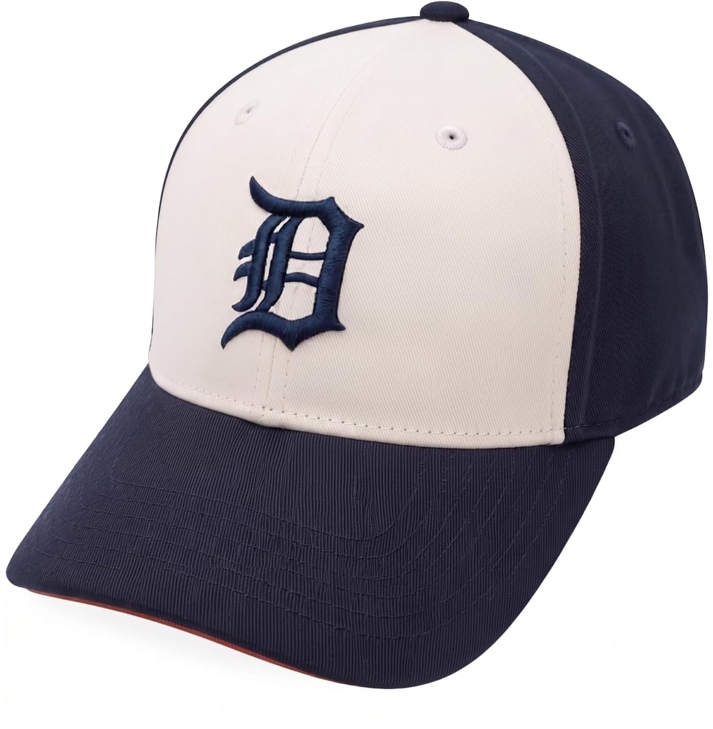 Detroit Tigers Hat Two-Tone Navy Blue/White Baseball Adjustable Embroidered Sports Cap