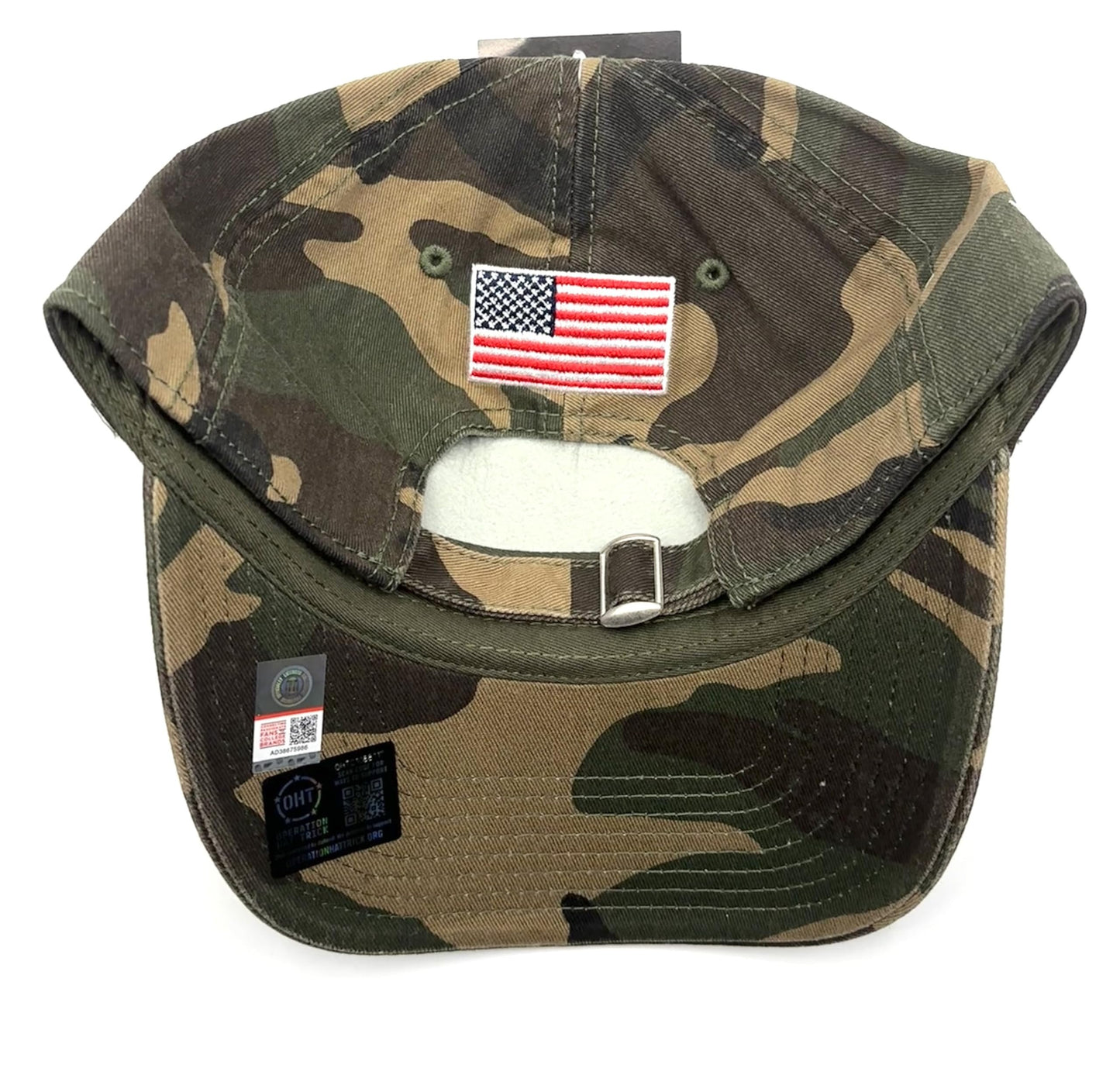 Officially Licensed Oklahoma University Camo Hat Classic USA Flag Embroidered Relaxed Fit Adjustable Team Logo Cap