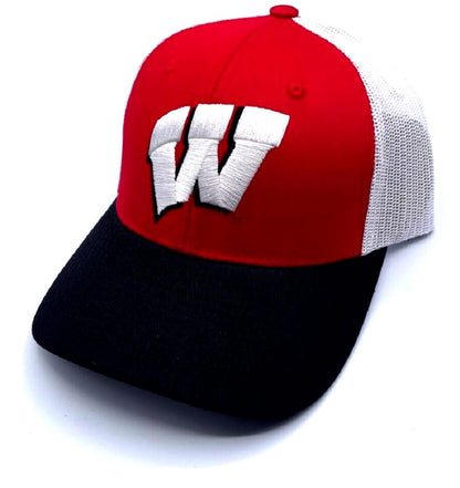 University Wisconsin Hat Two Tone Adjustable Classic Mesh Trucker Badgers Cap Multicolor