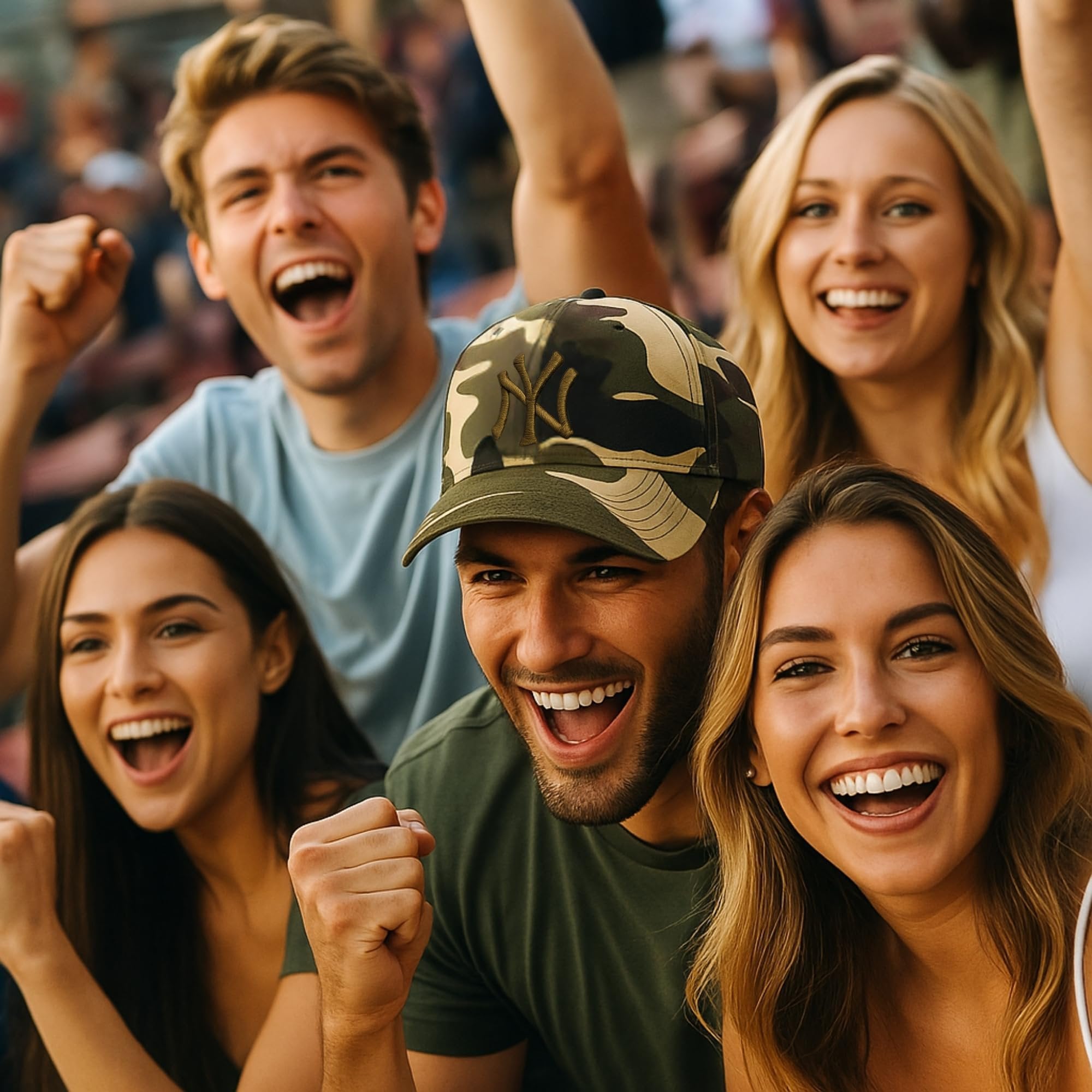 Officially Licensed New York Yankees Baseball Camouflage Hat Classic NY Team Logo Adjustable MVP Structured Embroidered Cap