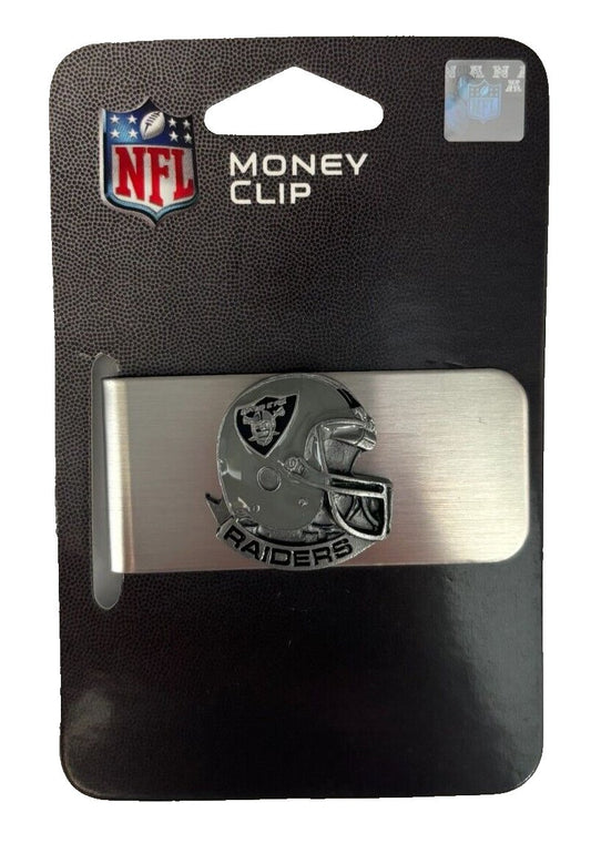 LAS VEGAS RAIDERS STEEL MONEY CLIP MVP AUTHENTIC NFL FOOTBALL TEAM NEW