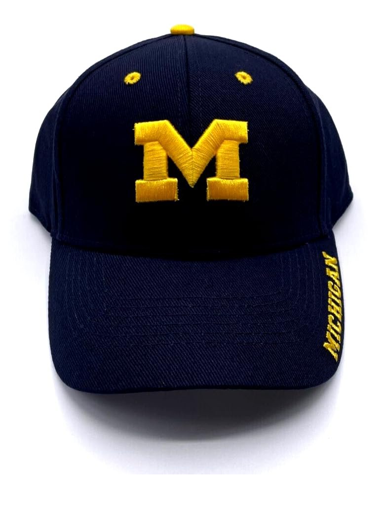 Michigan University Classic Edition Hat Official Team Logo Adjustable Blue Cap (Blue)