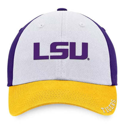 Officially Licensed LSU University Hat Classic Relaxed Fit Adjustable Tigers Team Logo Embroidered Slouch Cap Multicolor