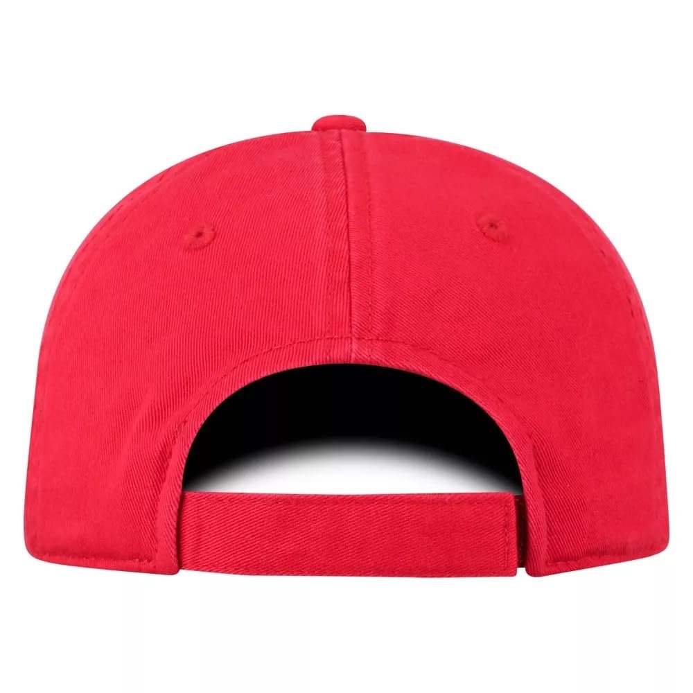 University Wisconsin Classic Edition Hat Classic Badgers Relaxed Fit Team Logo Adjustable Cap (Red)