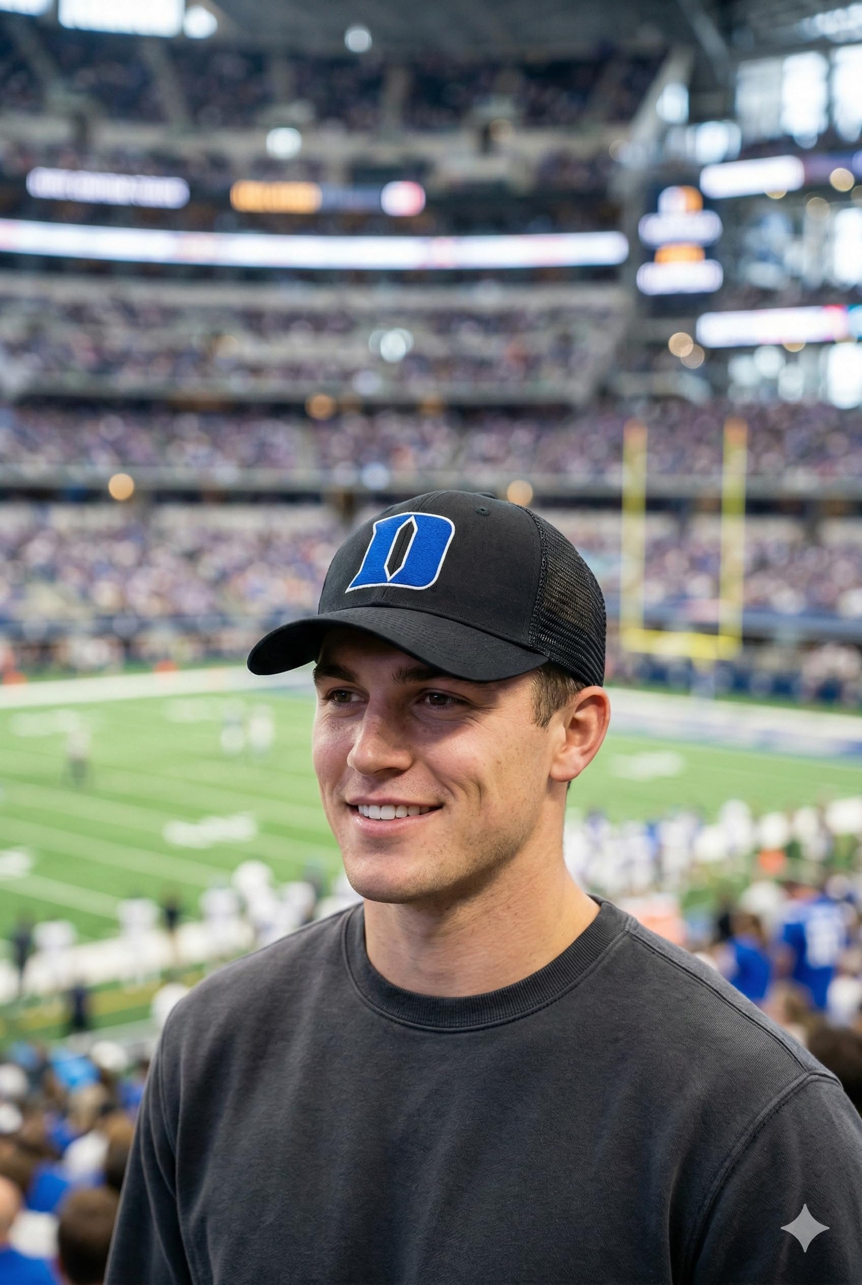 Officially Licensed Duke Classic Primary Team Logo Black/Blue MVP Mesh Trucker Baseball Hat Structured Adjustable Snapback Sports Cap