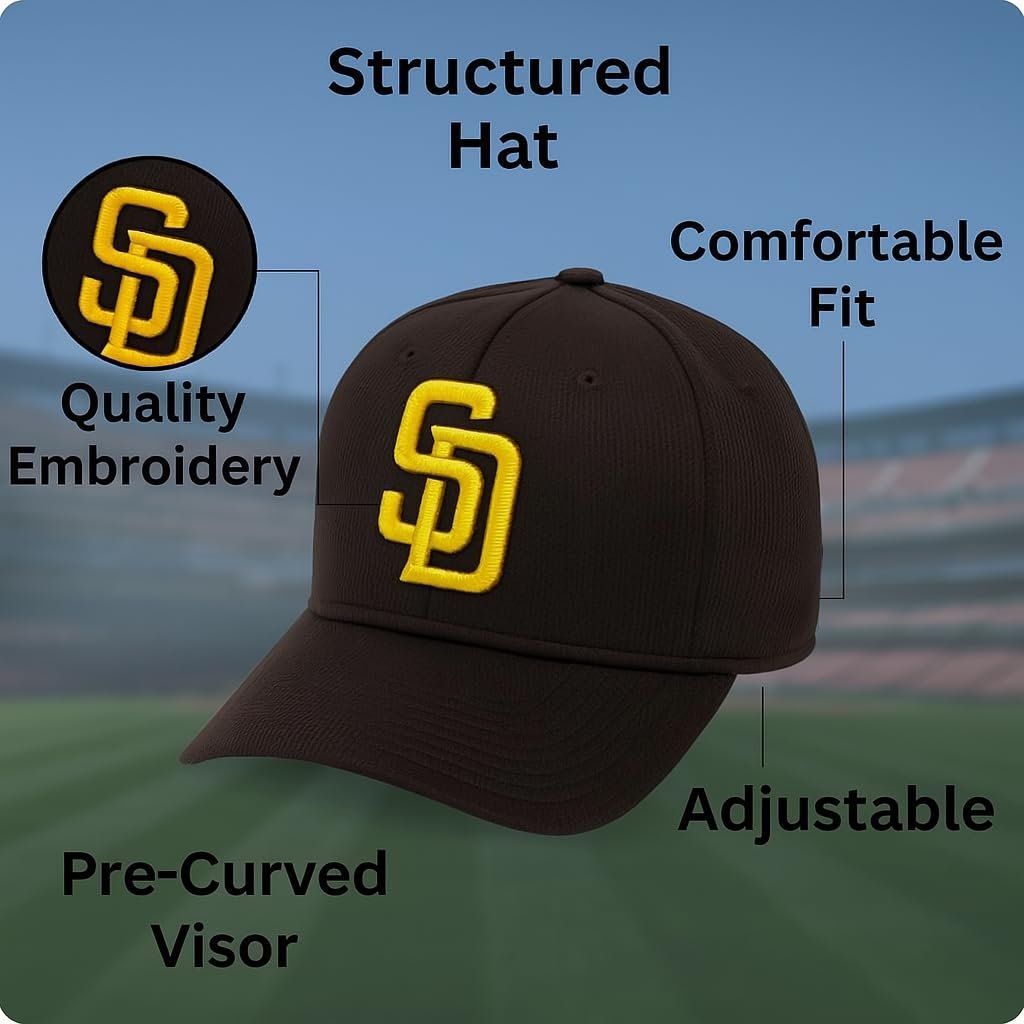 San Diego Baseball Youth Kids Hat Adjustable MVP Classic Embroidered Team Logo Cap (Brown)