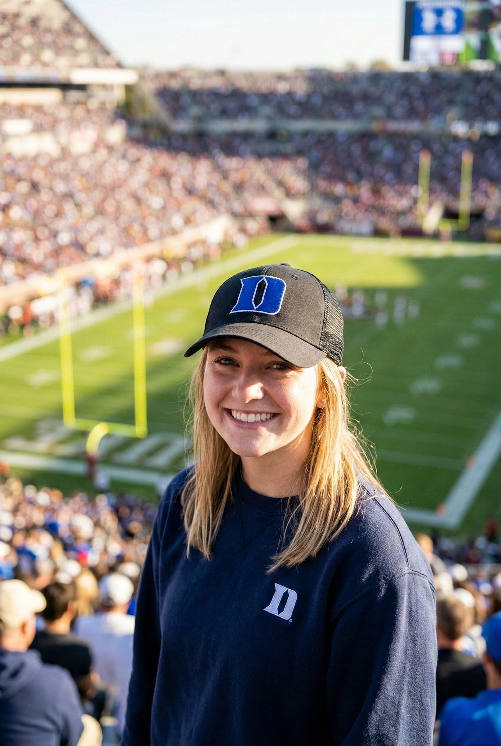 Officially Licensed Duke Classic Primary Team Logo Black/Blue MVP Mesh Trucker Baseball Hat Structured Adjustable Snapback Sports Cap